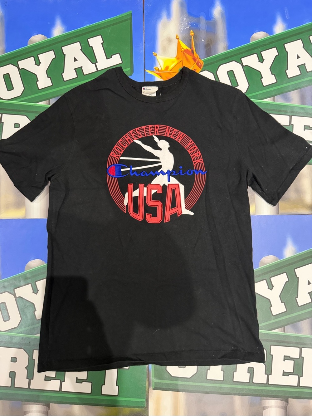 Champion Black USA Graphic Short Sleeve Tee